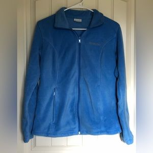 Columbia Blue Fleece Zip Up Women’s Size M Collared Great Condition